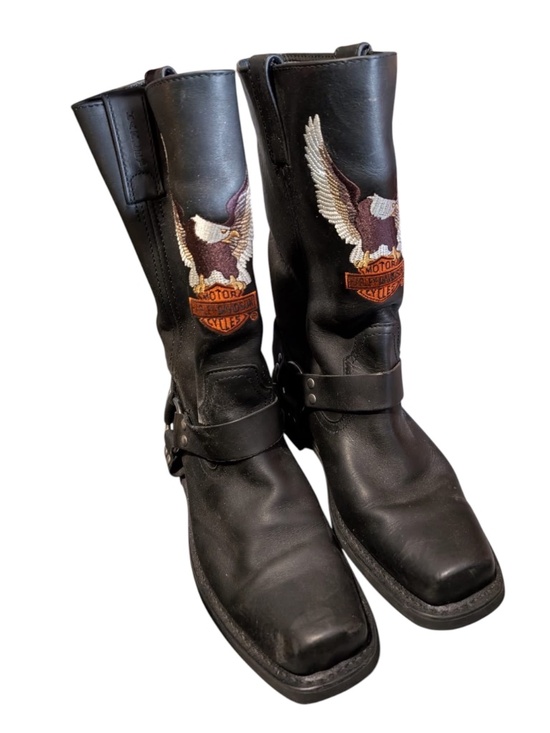 Harley-Davidson Darren Harness Motorcycle Boots Black Leather Men Size 11 D93216 main image 5